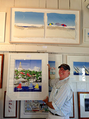 Eric Holch in his Gallery on Old South Wharf on Nantucket
