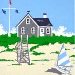 Beach Cottage Miniature Print Beach Cottage