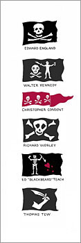 Small Print Pirate Flags I