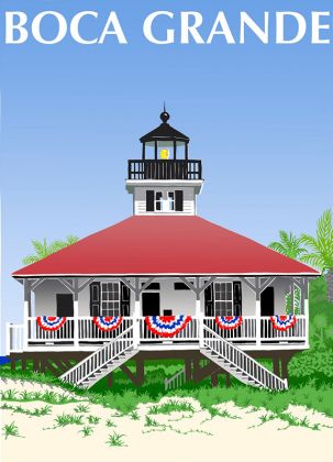 Poster Port Boca Grande Lighthouse - Boca Grande